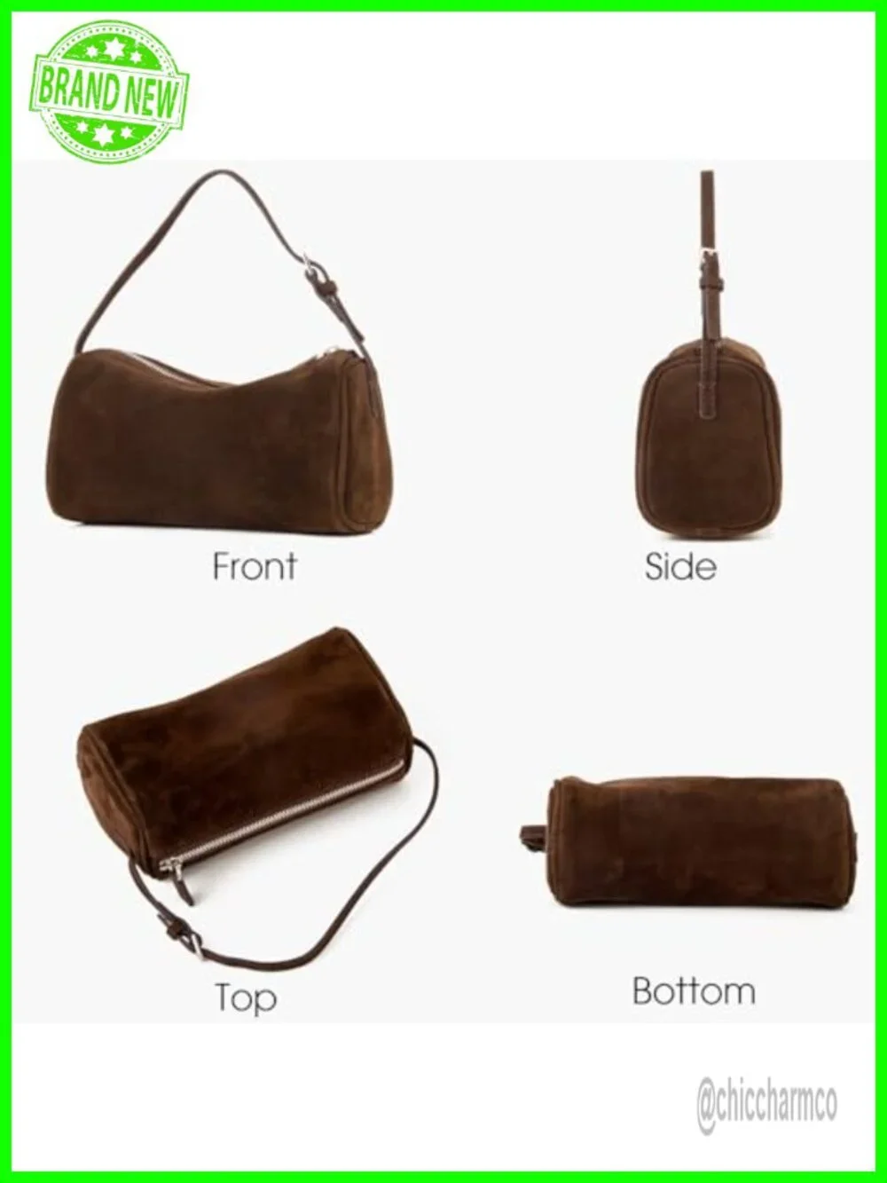 Suede Leather Crossbody Hobo Bag Handmade Stitching Women's Small
